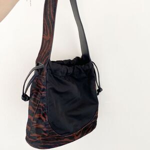 STAUD Black and Brown Shoulder Bag